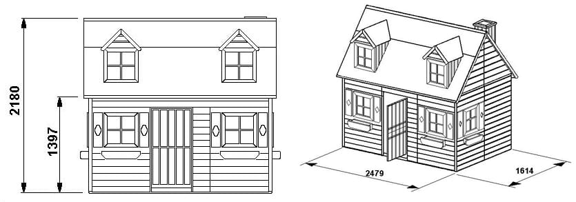 Domek z drewna Marcin - wymiary